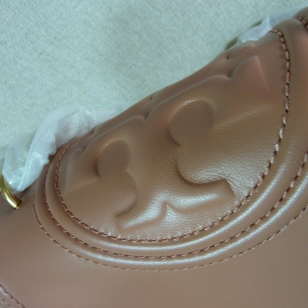 Tory Burch Fleming Coral Sunset Pink Small Convertible Shoulder/Crossbody Bag - Picture 13 of 16
